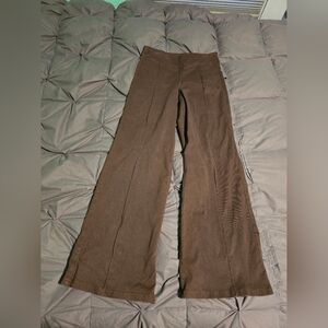 American Eagle Outfitters Brown Stretch Waist Wide Leg Pants